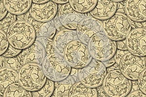 Abstract seamless pattern background. Australian one dollar coin