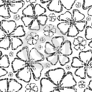 Abstract seamless pattern. Background with floral leaf. Intricate design with irregular flowers leaves. Mottled urban backdrop for