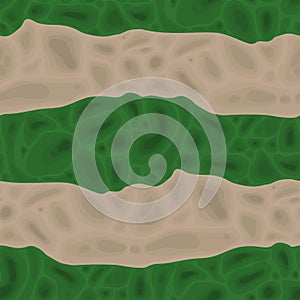 Abstract seamless pattern of beige and green soft formless structures photo