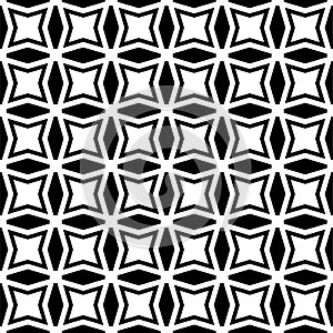 Abstract seamless pattern. Black quadrilateral on white background. Vector illustration