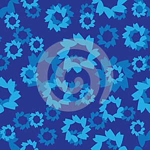 Abstract seamless pattern, blue color