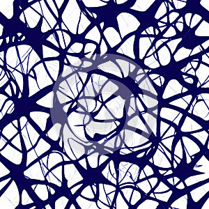 An abstract seamless pattern of blue shapes. Generative AI
