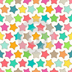 Abstract seamless pattern with bright colorful stars