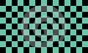 Abstract seamless pattern chessboard green and black background.