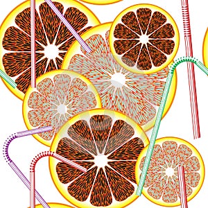 Abstract seamless pattern citrus fruit