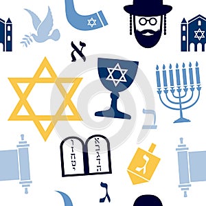 Judaism Seamless Pattern photo