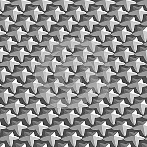 Abstract seamless pattern composed of stars in shades of gray.