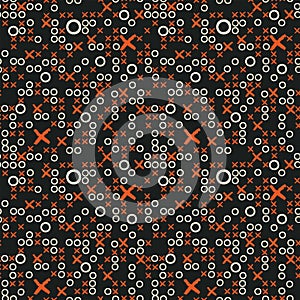 abstract seamless pattern with crosses and circles