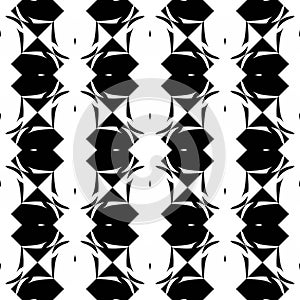 Abstract seamless pattern with decorative geometric  elements. Black and white ornament. Modern stylish texture repeating. Great