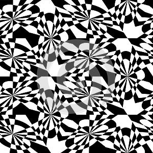 Abstract seamless pattern from different elements. Cubic structure.