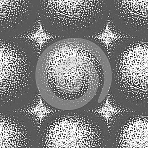 Abstract seamless pattern of dots. The illusion of volumetric figures.