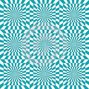 Abstract seamless pattern of geometrical elements. Optical illusion.