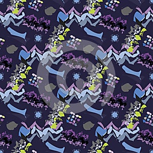 Abstract seamless pattern for girls, boys, clothes. Creative background with dots, geometric figures Funny wallpaper for te