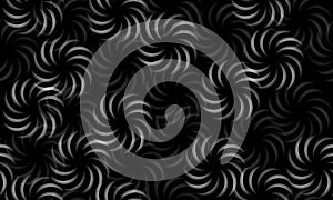 Abstract seamless pattern with gray circle elements on dark background.