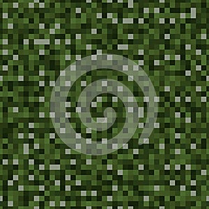 Abstract seamless pattern with green colored chaotic squares on dark