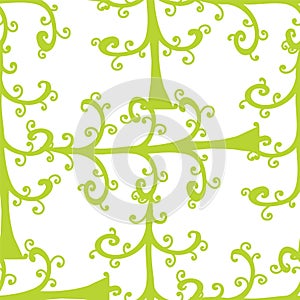 Abstract seamless pattern with green fir-trees