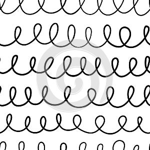 Abstract seamless pattern. Hand drawn vector illustration. Pen or marker doodle sketch. Black and white scribble