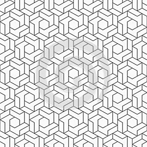 Abstract seamless pattern. Hexagonal grid.