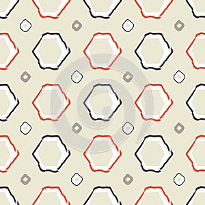 Abstract seamless pattern illustration of rectangles and hexagons