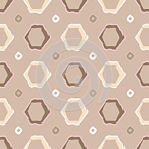 Abstract seamless pattern illustration of rectangles and hexagons