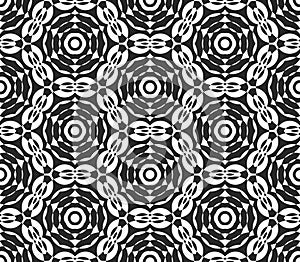 Abstract seamless pattern with kaleidoscope. Symmetric patterns of reflections of figures.