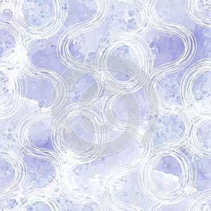 Abstract seamless pattern on lilac watercolor background.  Perfect for design templates, wallpaper, wrapping, fabric and textile