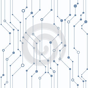 Abstract seamless pattern of lines and circles. Background in high tech style.