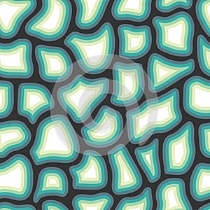 Abstract seamless pattern with many different particles next to each other. Surface is broken to pieces