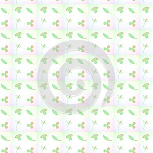 Abstract seamless pattern with many small pictures on white background