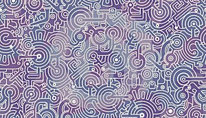 Abstract seamless pattern. Mechanical. Purple, pink and white colors photo