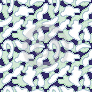 Abstract seamless pattern with mint green and white spots