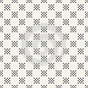 Abstract seamless pattern of dotted squares.