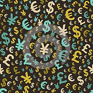 Abstract seamless pattern with money