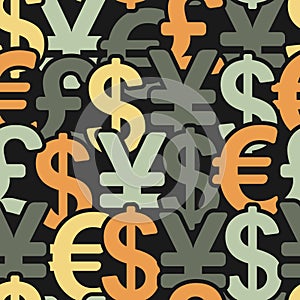 Abstract seamless pattern with money