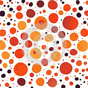 Abstract seamless pattern with multicolored circles on a white background. Generative AI