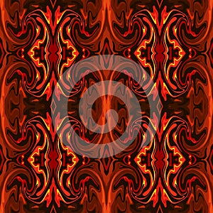 Abstract seamless pattern in orange and brown hues