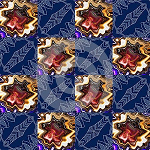 Abstract seamless pattern with ornamental squares.