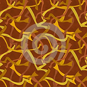 abstract seamless pattern with paint strips in brown and orange colors