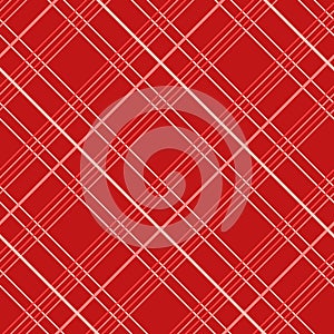 Abstract Seamless Pattern with Plaid Fabric on a red background.