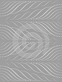 Abstract seamless pattern of smooth lines and halftones. Elegant geometric forms.