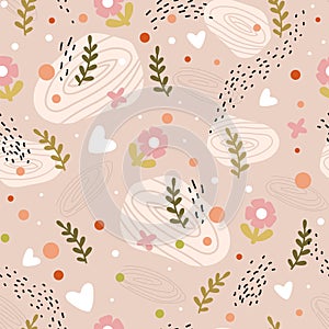 Abstract seamless pattern with spring elements