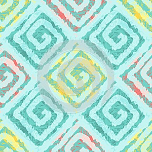 Abstract seamless pattern with squares in ethnic style.