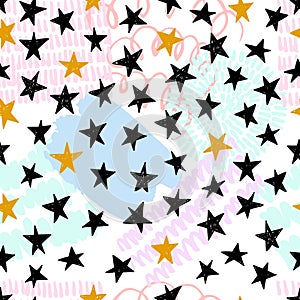 Abstract seamless pattern with stars.