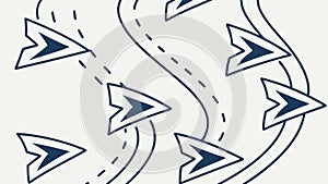 Abstract Seamless Pattern of Stylized Arrows, Direction, Vector Design Generative AI