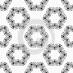 Abstract seamless pattern with symmetric geometric shapes. Repeating tiles, ornament