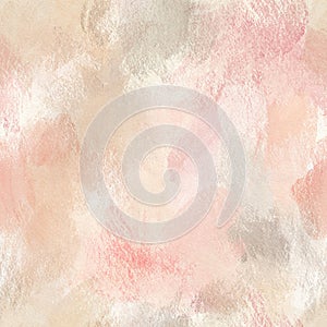 Abstract seamless pattern texture of pink and beige colors. Hand drawn acrylic illustration. Texture for print, fabric