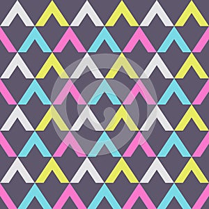Abstract seamless pattern of triangular elements. Repeating geometric tiles.