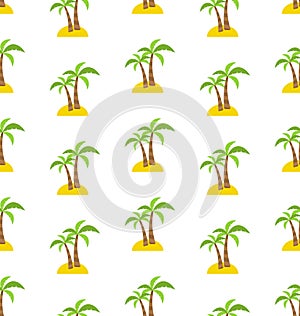 Abstract Seamless Pattern with Tropical Palm Trees. Summer
