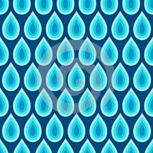 Abstract seamless pattern of water drops. Modern stylish elegant texture.