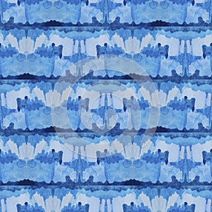 abstract seamless pattern with watercolor stains in blue colors